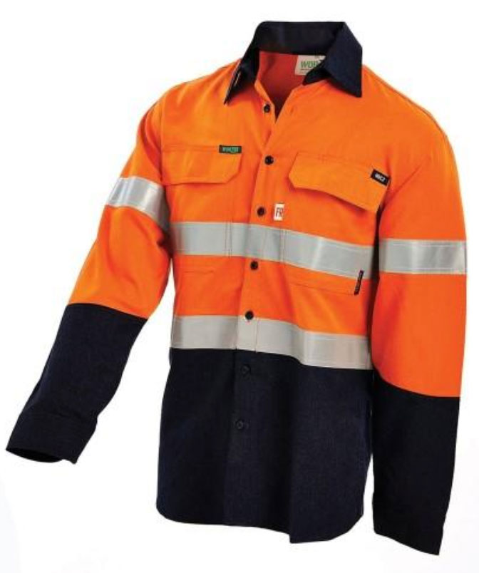 Flame retardant orange work top by bisley