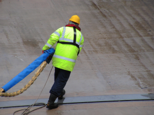 Using high-vis gear at work to stay seen and safe.