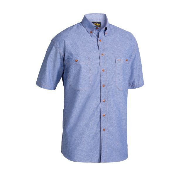 Bisley Chambray Short Sleeve Shirt B71407 - The Workers Shop