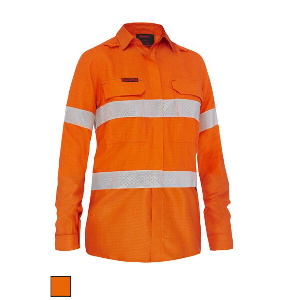 Bisley Ladies Apex 185 Taped FR Ripstop Shirt BL8439T