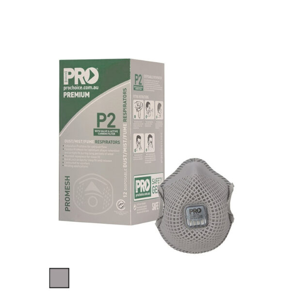 Pro Choice Promesh Carbon Valve P2 Masks Box of 12 PC823