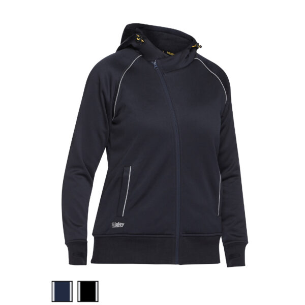 Bisley Ladies Zip Front Hoodie Sherpa Lining BKL6925