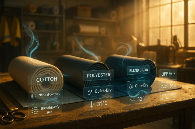 Understanding the Materials” section (cotton vs polyester vs blends)